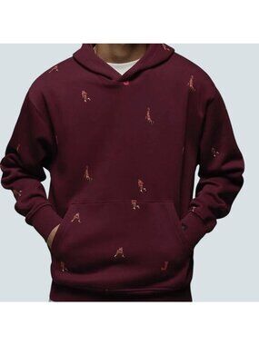 Nike Air Jordan Essentials Holiday Fleece Hoodie 3XL Burgundy NWT DV9392-680